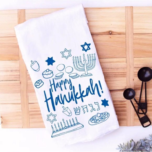 Happy Hanukkah Chanukah Icons Hand And Kitchen Towel - NEW Fast Ship - Picture 2 of 3